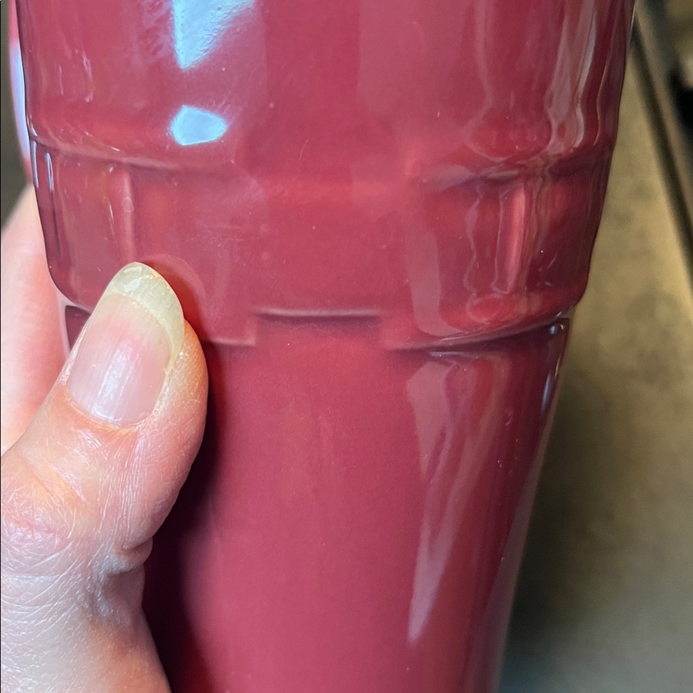 Like new Longaberger Mauve Ceramic travel Mug - Picture 5 of 10